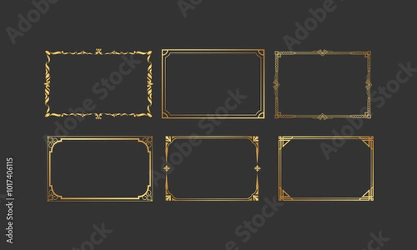 Fototapeta Vintage decorative frame collection for elegant invitations and certificates

