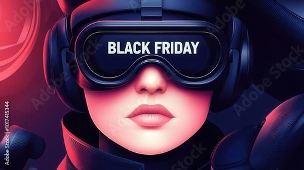 Fototapeta Secret agent using night vision goggles, stealthy operation, flat design illustration