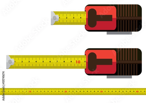 Obraz measuring tape for tool roulette vector illustration