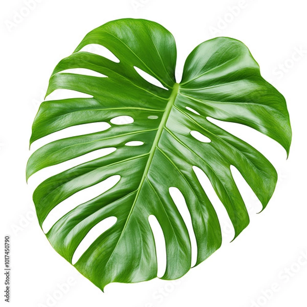 Obraz Monstera leaf, white isolate background