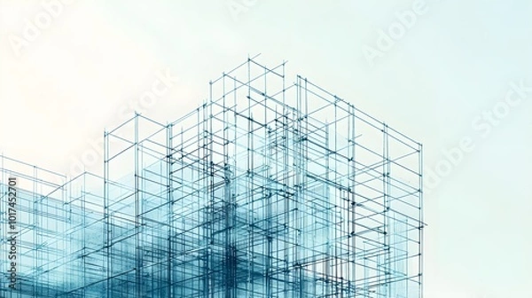 Obraz Abstract Framework of a Building Under Construction