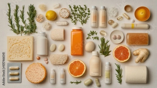 Obraz Wellness Products and Natural Ingredients Arrangement
