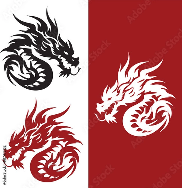 Obraz different color dragon vector