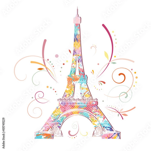 Obraz Eiffel tower, romantic background