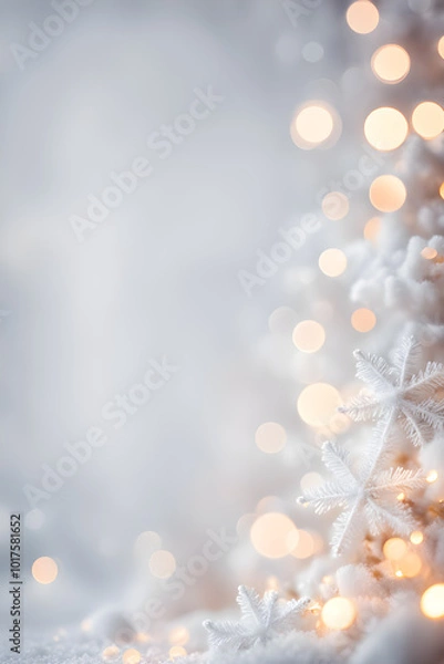 Obraz Silver christmas with bokeh lights background