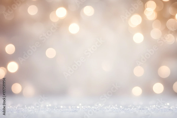 Obraz Silver christmas with bokeh lights background