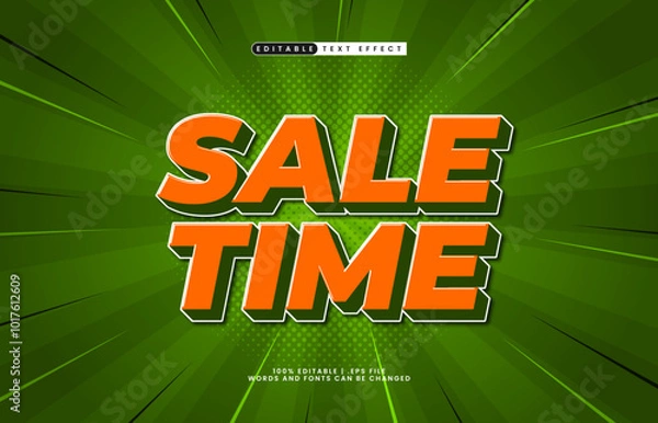Fototapeta sale time editable text effect with a promo and discount text style