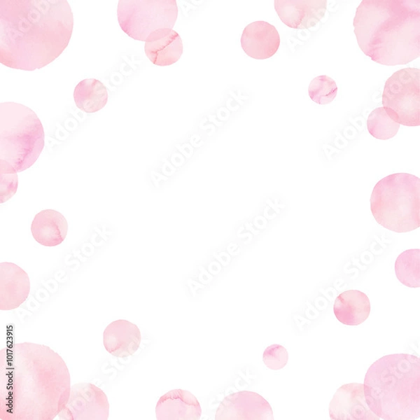 Fototapeta 桜色の水玉のフレーム