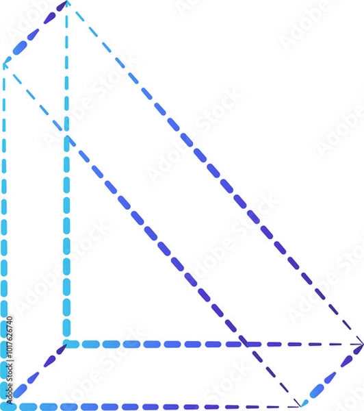 Fototapeta Geometric dashed line shape and icon element for tech, digital, cyber, web