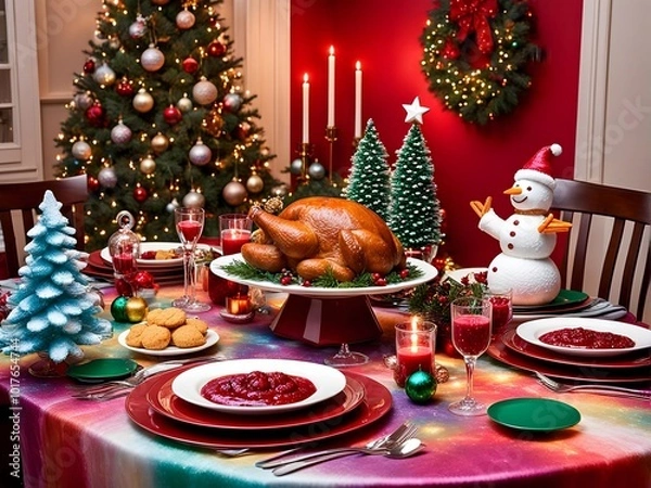 Obraz Christmas table collection 