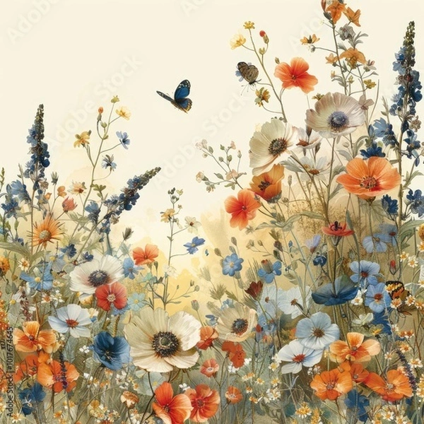 Obraz Flower background in painting style