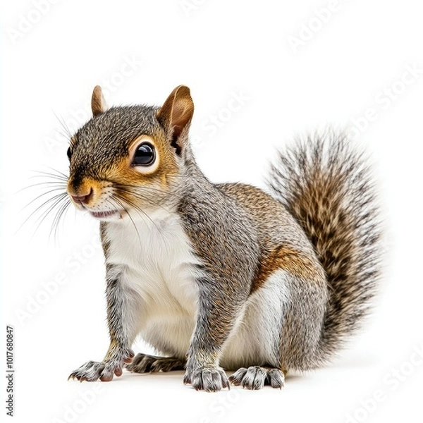 Fototapeta squirrel on isolated white background