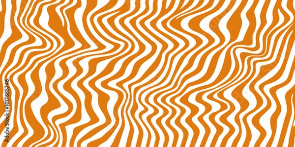 Fototapeta Wavy caramel pattern or swirl peanut background of zebra wave lines, abstract vector. Caramel wavy flow pattern background with geometric wavy lines of peanut butter or toffee sweet syrup