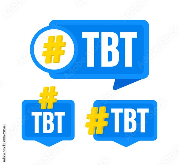 Obraz Tbt hashtag icons showing throwback thursday posts