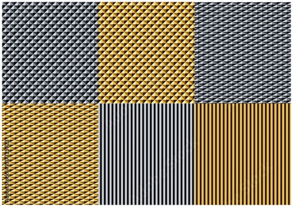 Obraz 金属の滑り止め　ローレット加工のパターン素材セット