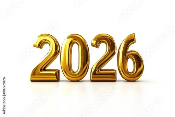 Fototapeta Bold and Modern 2026 in Golden 3D Style