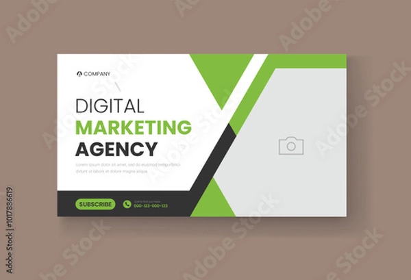 Fototapeta Corporate business and digital marketing youtube thumbnail or web banner template