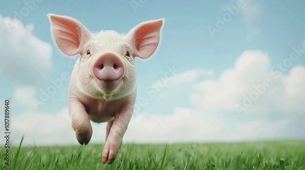 Obraz pig in the field