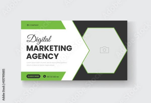 Obraz Corporate business and digital marketing youtube thumbnail or web banner template