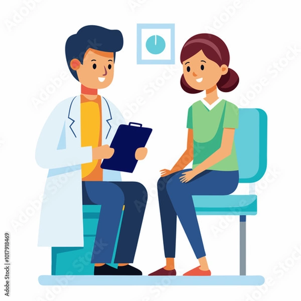 Obraz doctor and patient in consultation vector