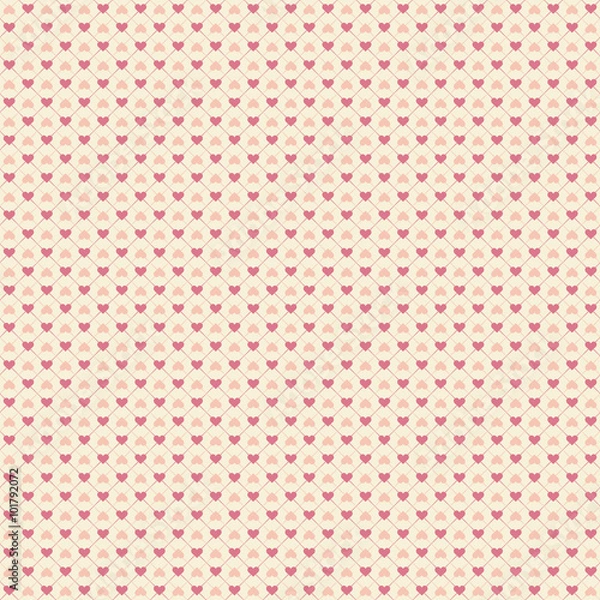 Fototapeta Seamless geometric pattern with hearts. Vector repeating texture