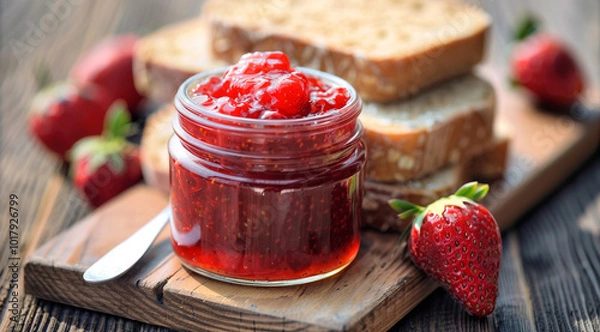 Obraz strawberry jam on a table