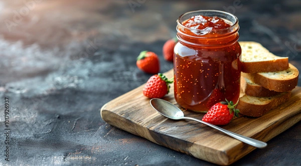 Obraz strawberry jam on a table