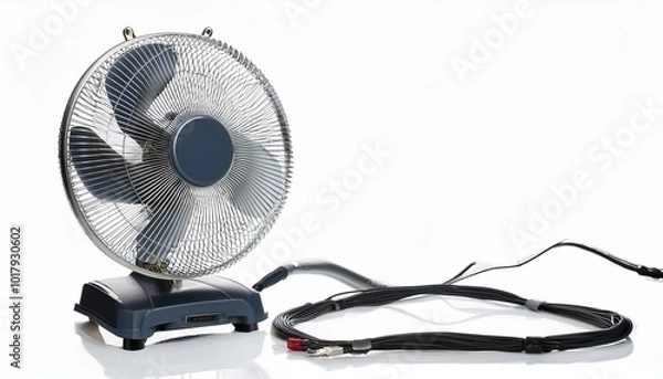 Fototapeta Energy-efficient floor fans designed to deliver strong airflow while minimizing noise, ideal for comfortable environments
