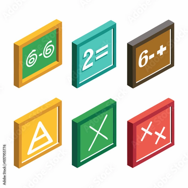 Fototapeta 3D Chalkboard with Markers on White Background - Educational EPS Design