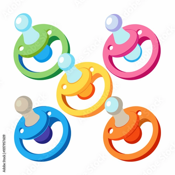 Fototapeta 3D Baby Pacifier Icon on White Background - Sleek EPS Design"