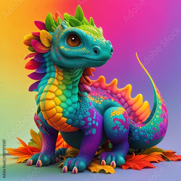 Fototapeta green dragon head