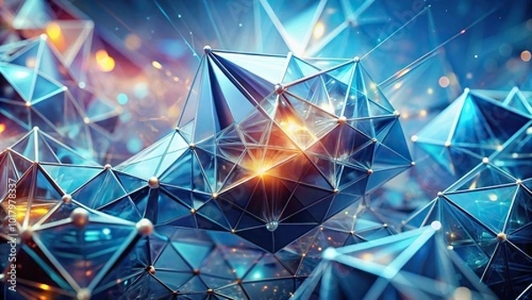 Fototapeta Abstract geometric background with crystalline structure