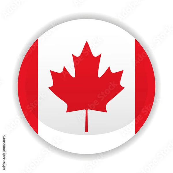 Fototapeta Flag of Canada in a circle with shadow