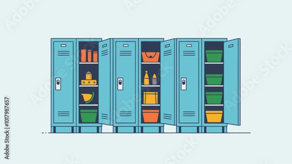 Fototapeta Locker Cabinets for Office & School Design