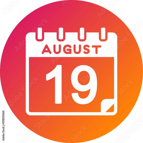 Fototapeta 19 August Vector Icon Design