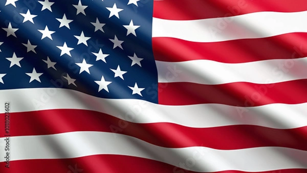Fototapeta American Flag Waving: Patriotic Symbol for Political Campaigns, National Holidays, and Media Coverage