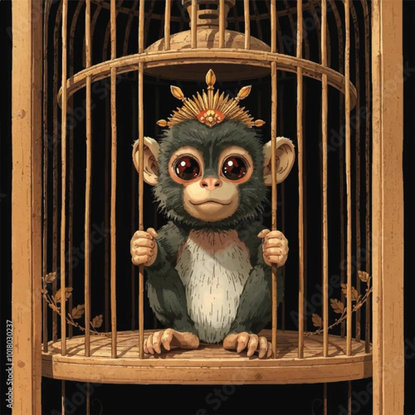 Obraz owl in the cage