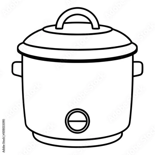 Obraz Rice cooker outline vector illustration, transparent background