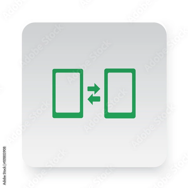 Fototapeta Green Pairing icon in circle on white app button