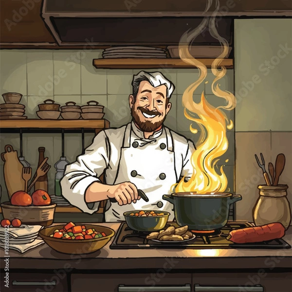 Obraz chef in the kitchen
