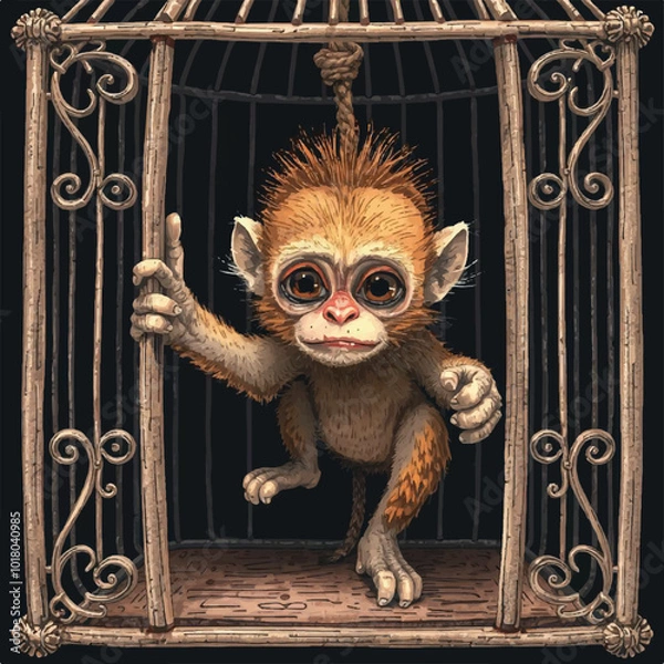 Obraz cat in cage
