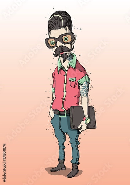 Fototapeta Hipster vector illustration