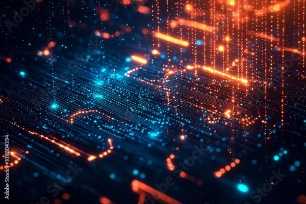 Fototapeta Digital Technology background of data and network