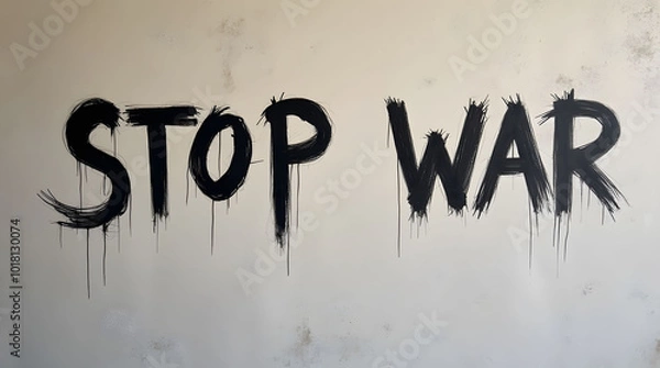 Obraz stop war handwritten on the wall