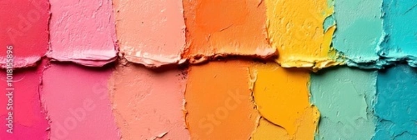Obraz Colorful paint texture samples on a white isolated background.