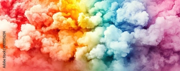 Obraz Colorful smoke clouds on a vibrant background, ideal for creative projects.
