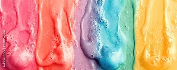 Obraz Vibrant colorful ice cream swirls on a textured background, enticing and delicious.
