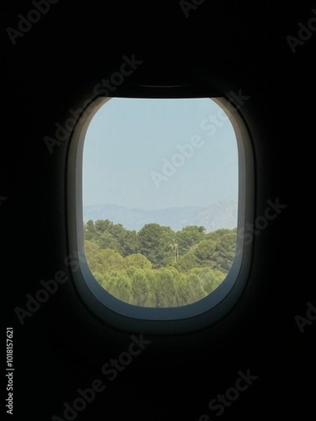 Fototapeta view from airplane window