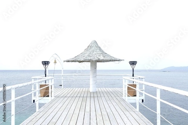 Obraz 白い桟橋と海