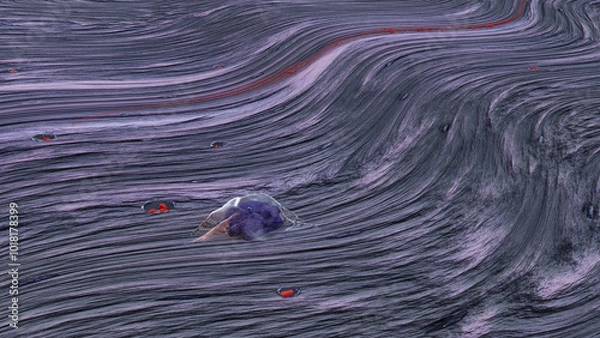 Fototapeta tumor cell in connective tissue with 3d illustration